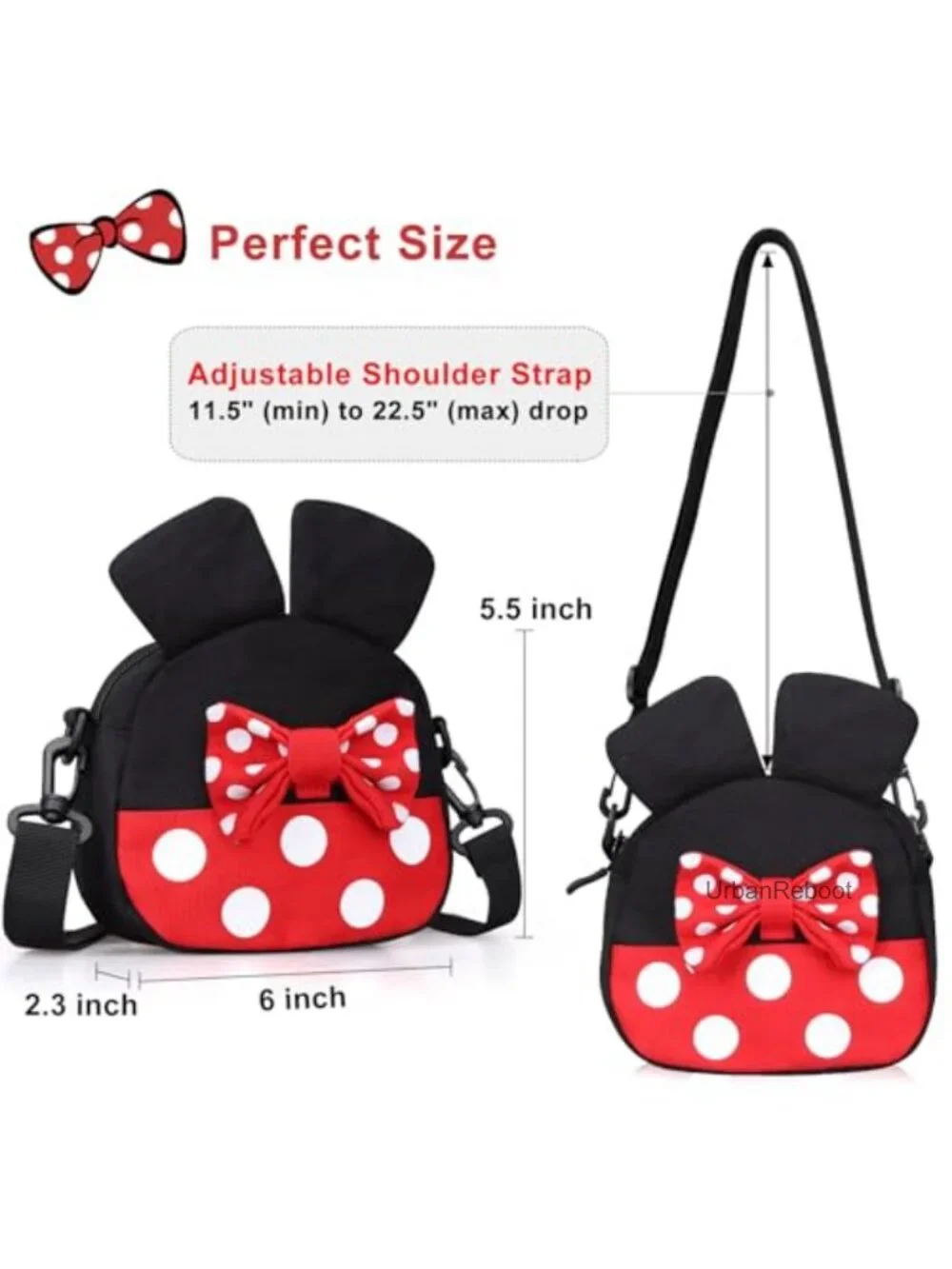 Toddler Girls Canvas Crossbody Purse Mini Mouse Shoulder Bag